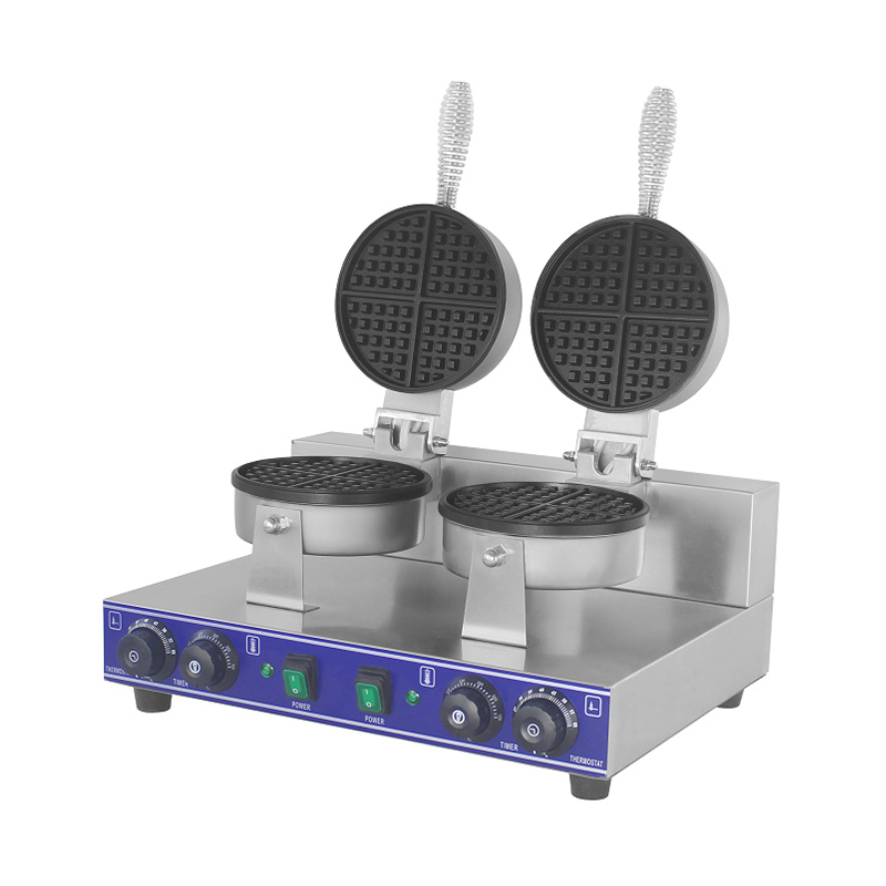 Máquina elétrica para fazer waffles em aço inoxidável para restaurante comercial