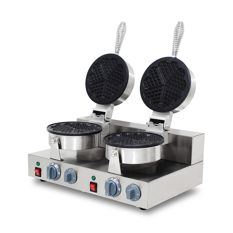 Máquina elétrica para fazer waffles em aço inoxidável para restaurante comercial