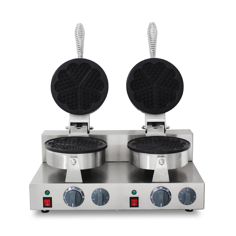Máquina elétrica para fazer waffles em aço inoxidável para restaurante comercial