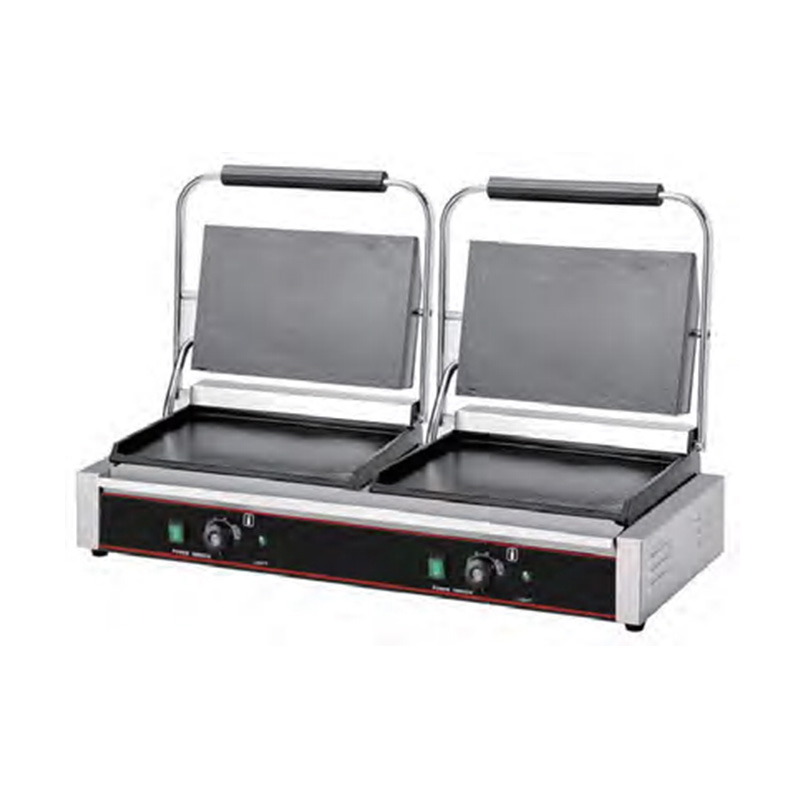Máquina de cozinha elétrica comercial de aço inoxidável com placas duplas Panini Grill