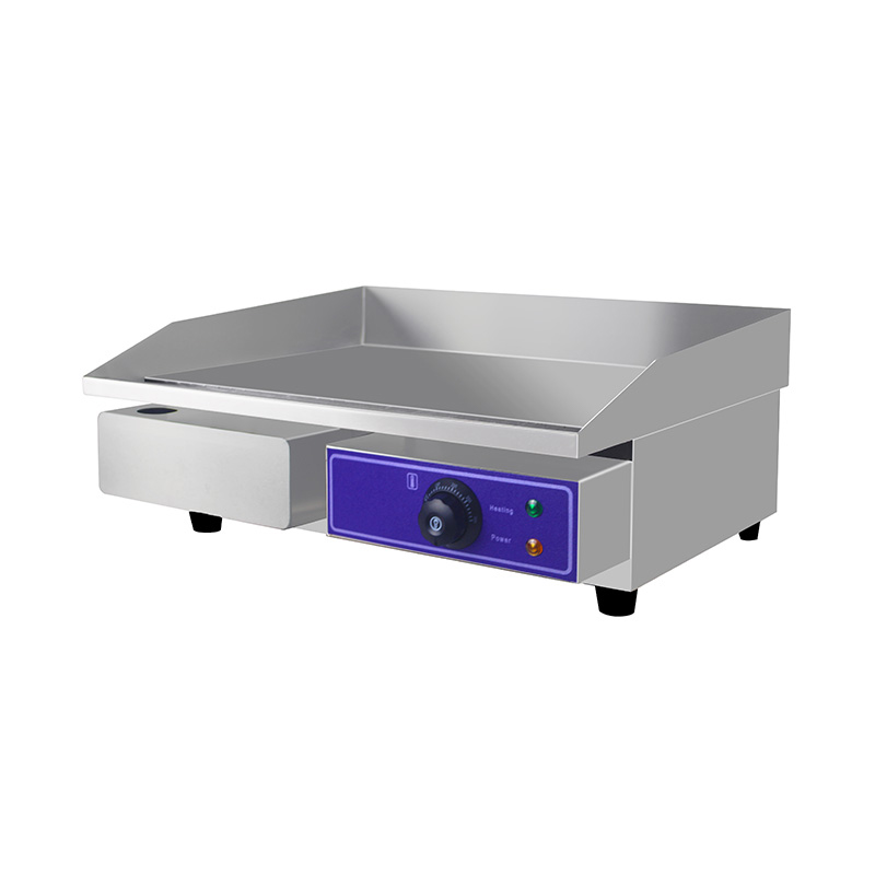 Chapa elétrica para cozinha comercial de aço inoxidável com padrão de placa plana