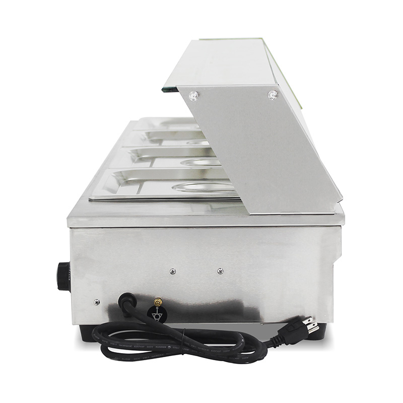 Bain Marie isolado comercial de aço inoxidável com protetor de vidro moderado do espirro