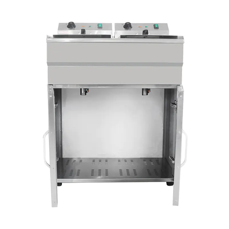 Fritadeira ereta comercial elétrica de aço inoxidável com armário