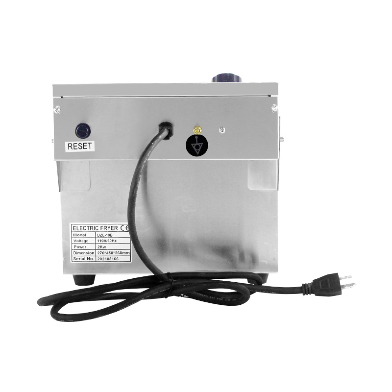 Fritadeira elétrica de bancada comercial elétrica de aço inoxidável com painel azul com cesta única