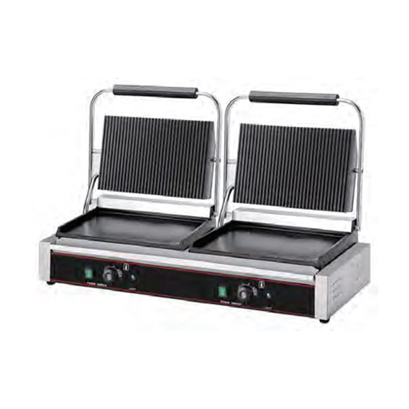 Máquina de cozinha elétrica comercial de aço inoxidável com placas duplas Panini Grill