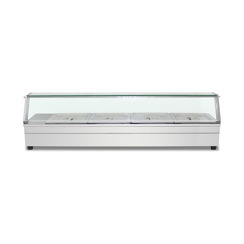 Bain Marie isolado comercial de aço inoxidável com protetor de vidro moderado do espirro
