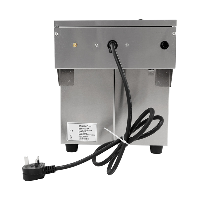 Fritadeira elétrica de bancada comercial elétrica de aço inoxidável com painel azul com cesta única