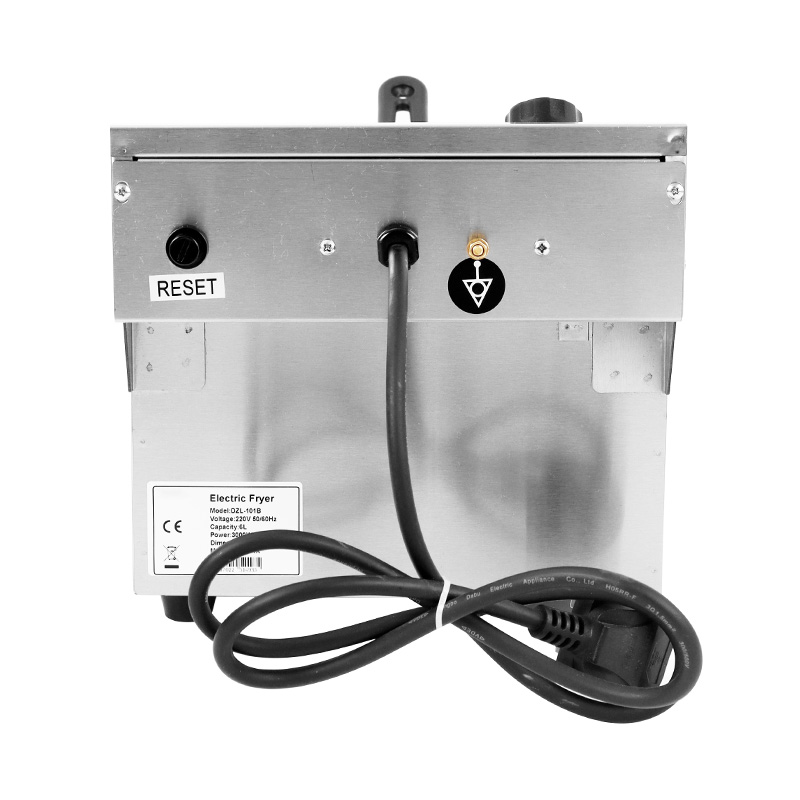 Fritadeira elétrica de bancada comercial elétrica de aço inoxidável com painel azul com cesta única