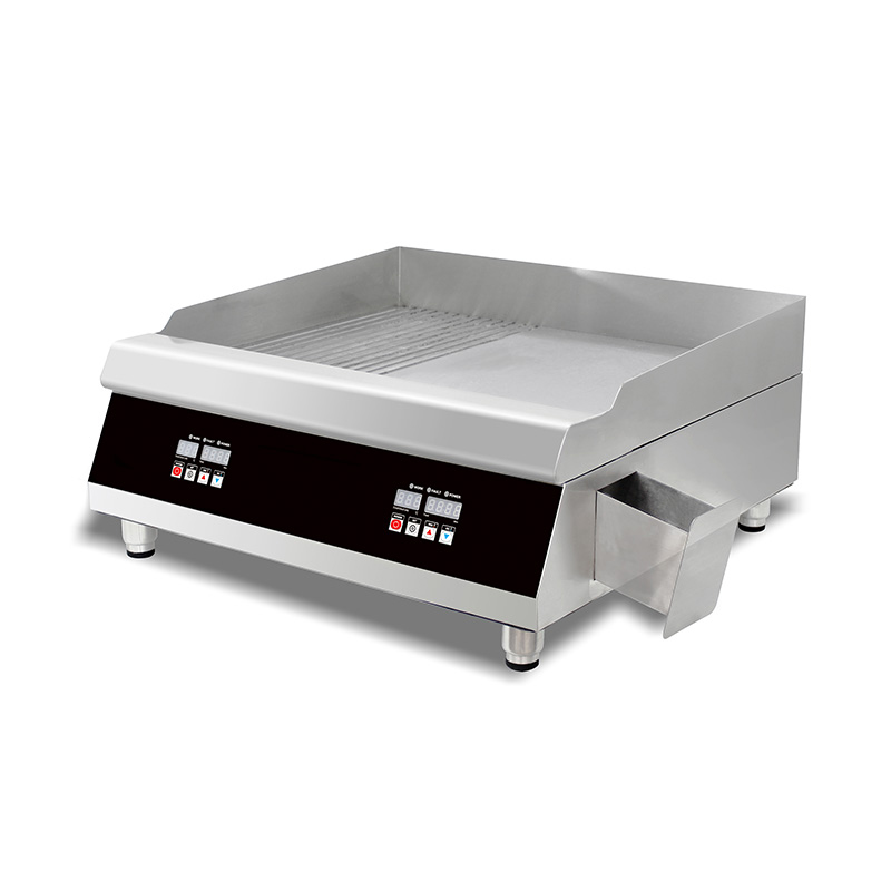 Chapa elétrica de bancada de cozinha comercial de aço inoxidável com painel de controle de computador