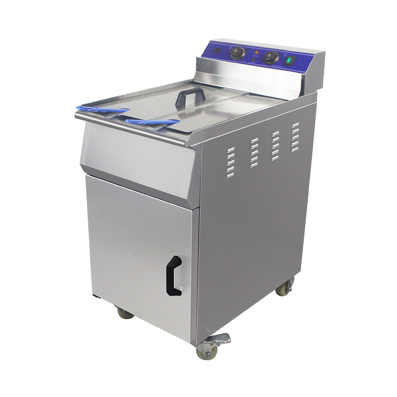 Fritadeira ereta comercial elétrica de aço inoxidável com armário