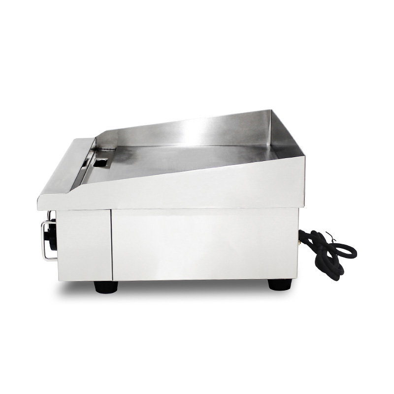 Chapa elétrica para cozinha comercial de aço inoxidável com padrão de placa plana