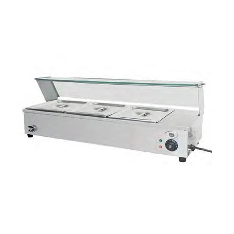 Bain Marie isolado comercial de aço inoxidável com protetor de vidro moderado do espirro