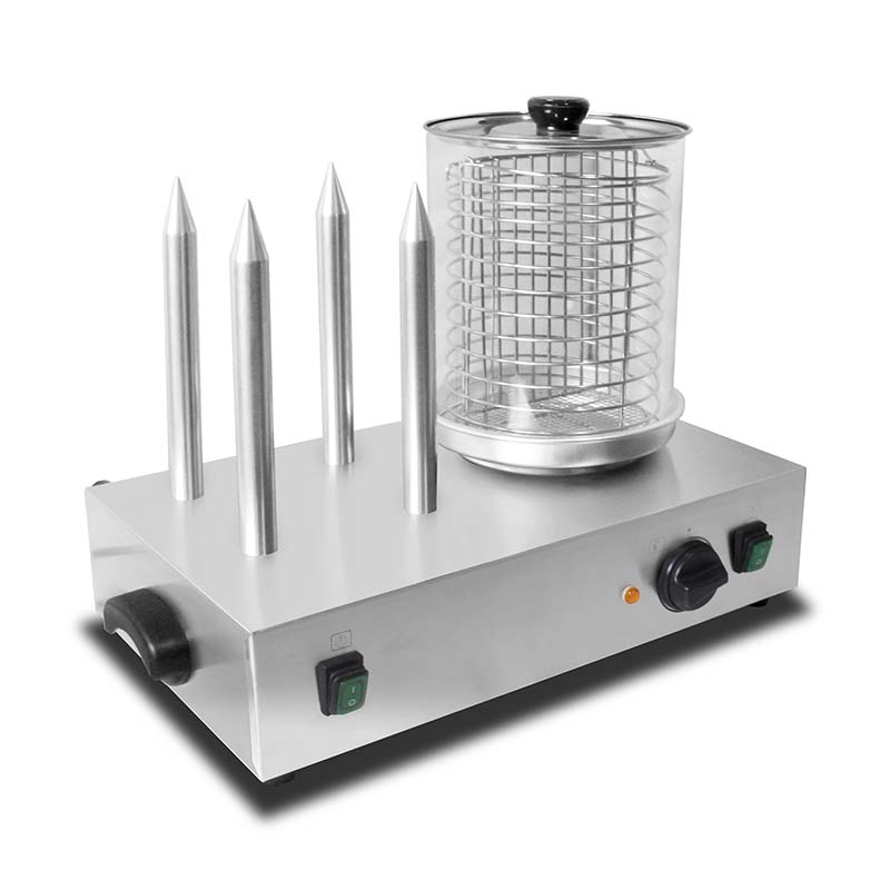 Máquina aquecedora de cachorro-quente e pão de aço inoxidável com palitos