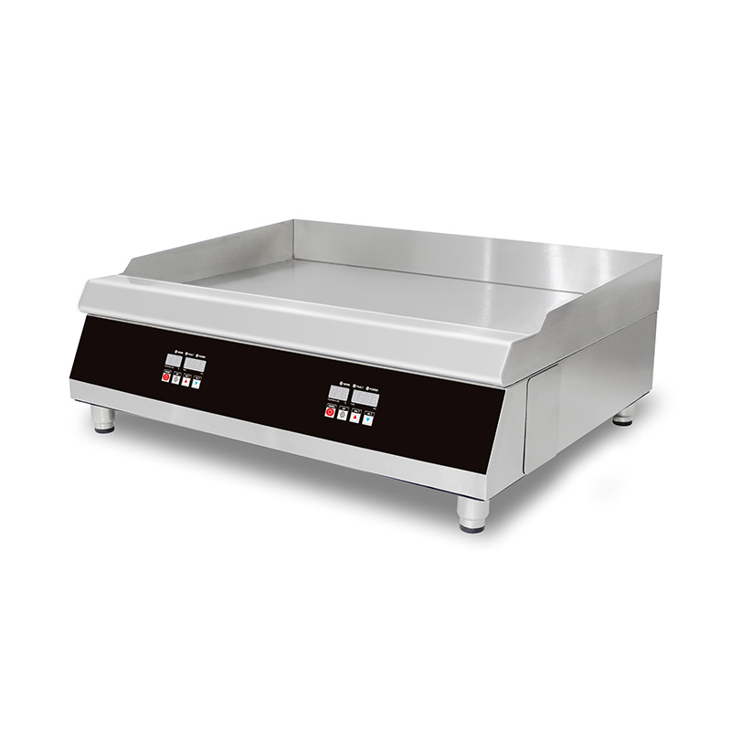Chapa elétrica de bancada de cozinha comercial de aço inoxidável com painel de controle de computador