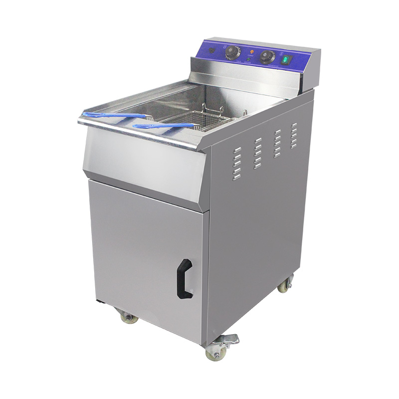 Fritadeira ereta comercial elétrica de aço inoxidável com armário