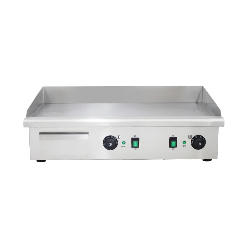 Chapa elétrica para cozinha comercial de aço inoxidável com padrão de placa plana