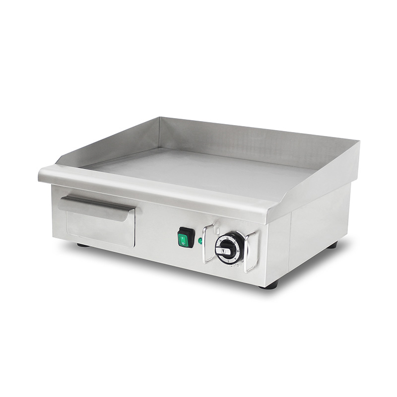 Chapa elétrica para cozinha comercial de aço inoxidável com padrão de placa plana