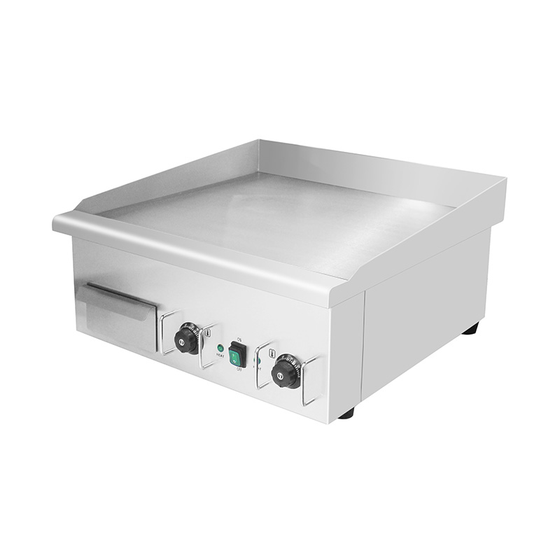 Chapa elétrica para cozinha comercial de aço inoxidável com padrão de placa plana