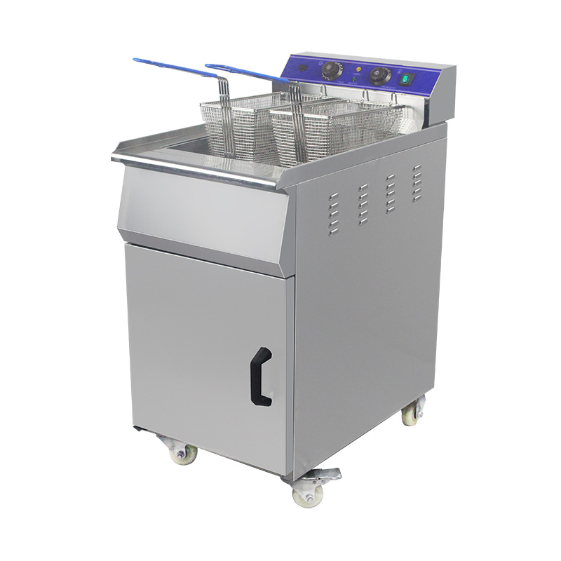 Fritadeira ereta comercial elétrica de aço inoxidável com armário