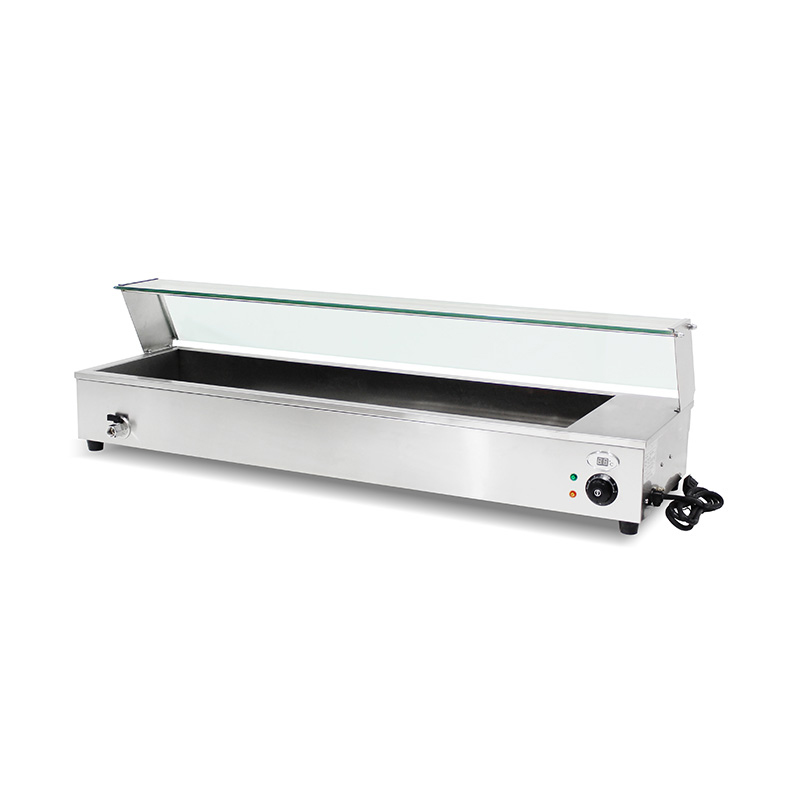 Bain Marie isolado comercial de aço inoxidável com protetor de vidro moderado do espirro