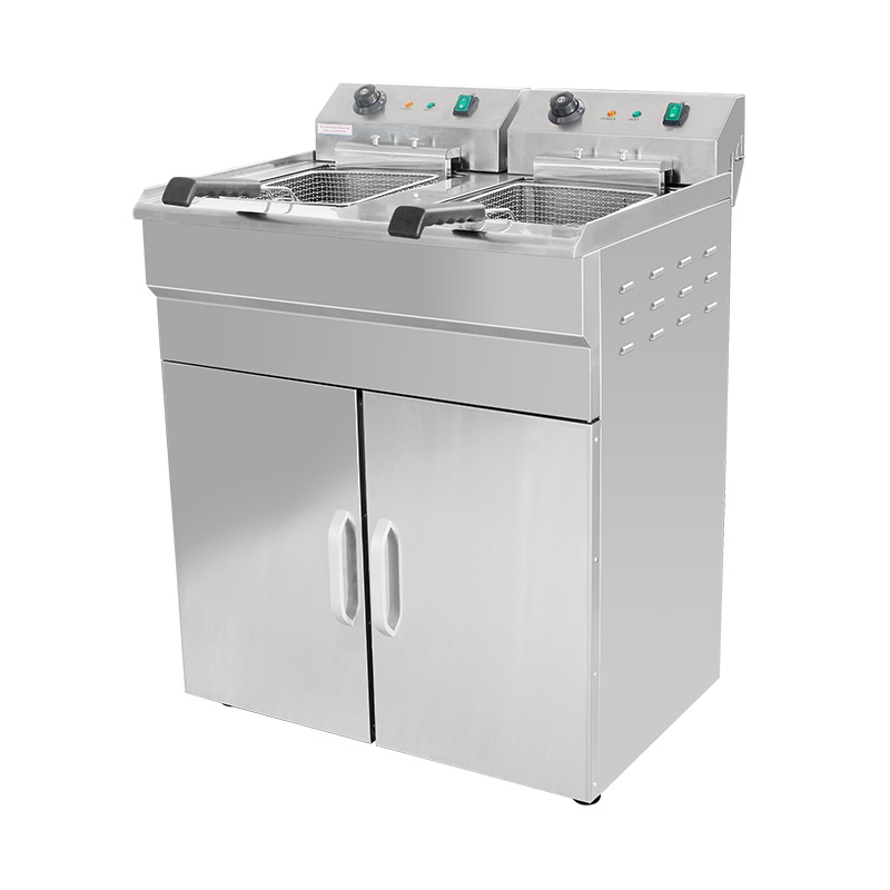 Fritadeira ereta comercial elétrica de aço inoxidável com armário
