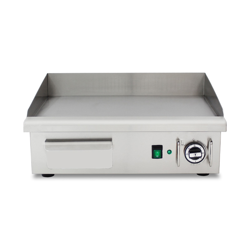 Chapa elétrica para cozinha comercial de aço inoxidável com padrão de placa plana