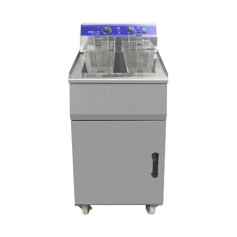 Fritadeira ereta comercial elétrica de aço inoxidável com armário