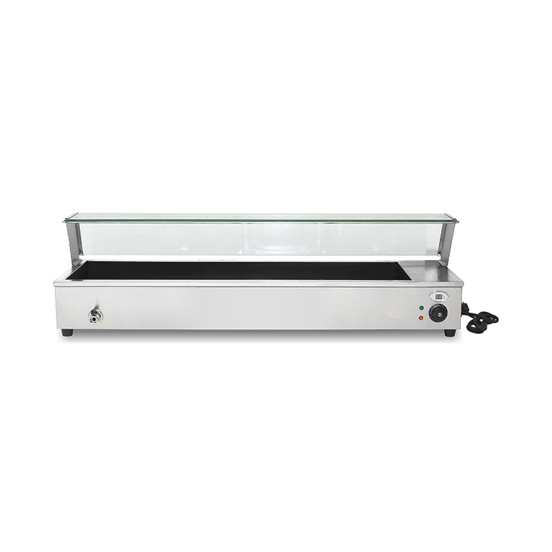 Bain Marie isolado comercial de aço inoxidável com protetor de vidro moderado do espirro