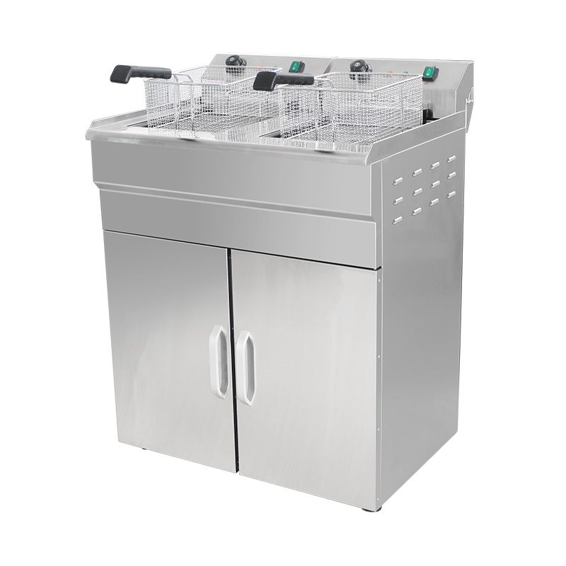 Fritadeira ereta comercial elétrica de aço inoxidável com armário