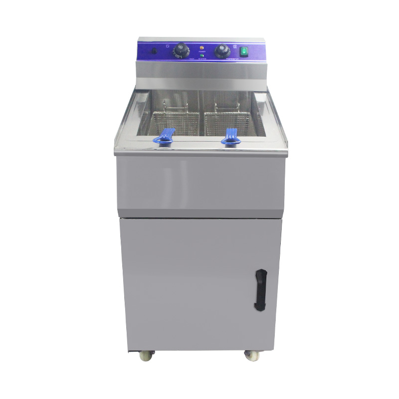 Fritadeira ereta comercial elétrica de aço inoxidável com armário