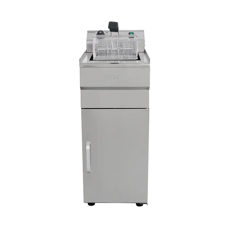 Fritadeira ereta comercial elétrica de aço inoxidável com armário
