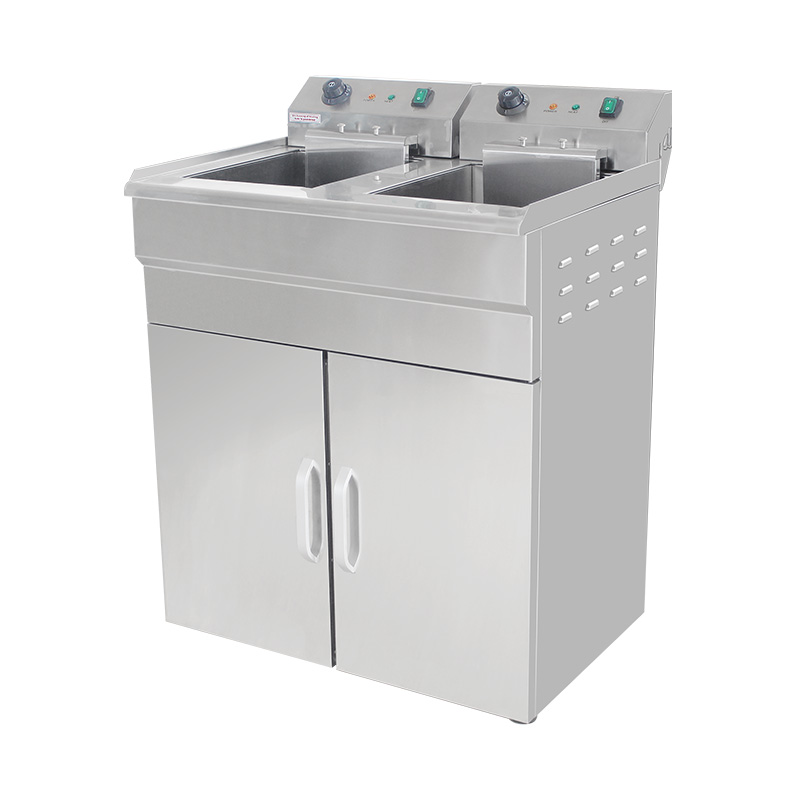 Fritadeira ereta comercial elétrica de aço inoxidável com armário