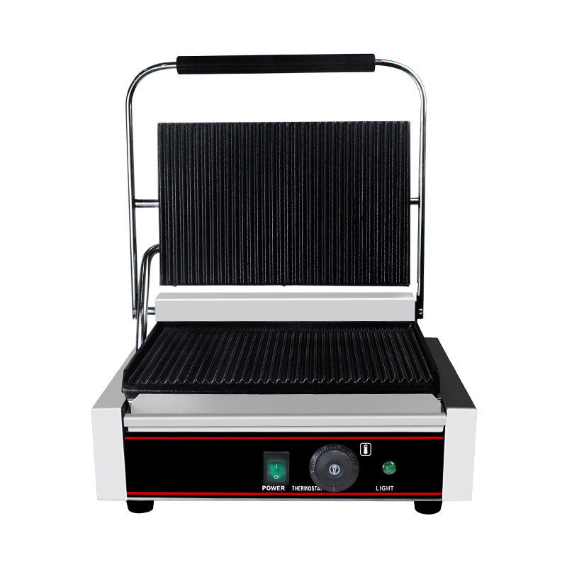 Máquina de cozinha elétrica comercial de aço inoxidável Panini Grill