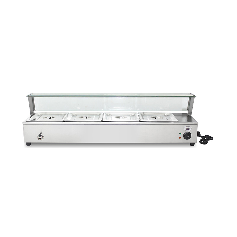 Bain Marie isolado comercial de aço inoxidável com protetor de vidro moderado do espirro