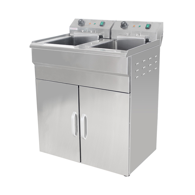 Fritadeira ereta comercial elétrica de aço inoxidável com armário