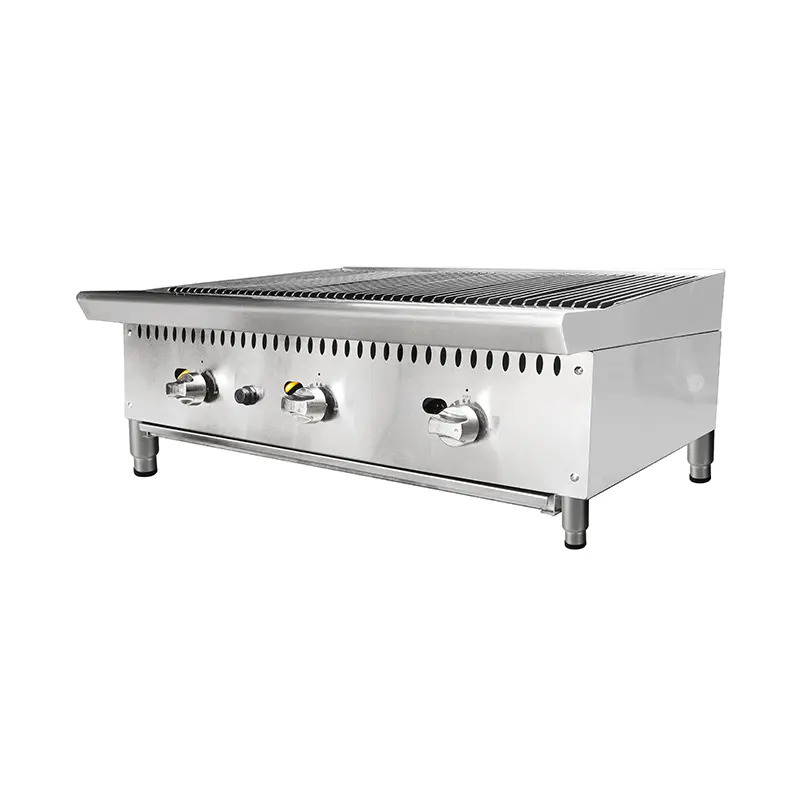 Grelha de rocha de lava a gás natural/GLP com máquina de cozinha interna externa com queimadores
