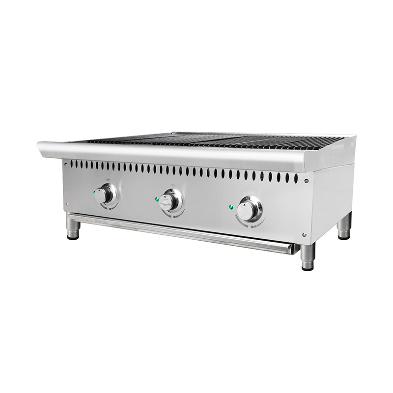 Grelha de rocha de lava a gás natural/GLP com máquina de cozinha interna externa com queimadores