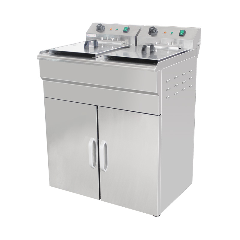 Fritadeira ereta comercial elétrica de aço inoxidável com armário