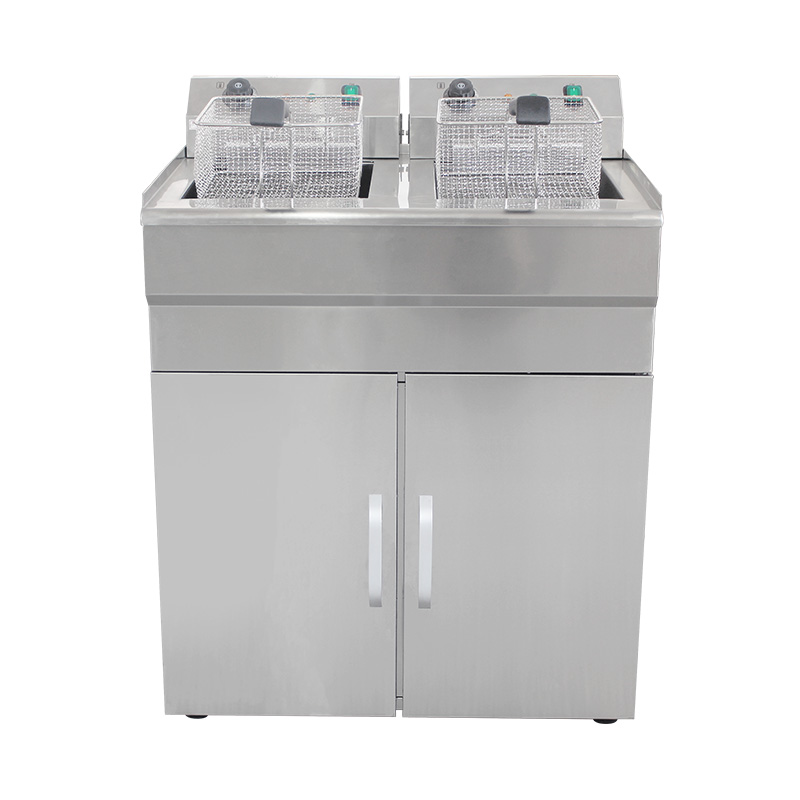 Fritadeira ereta comercial elétrica de aço inoxidável com armário