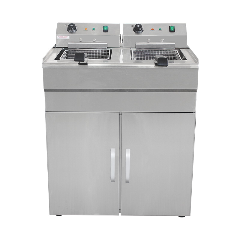 Fritadeira ereta comercial elétrica de aço inoxidável com armário