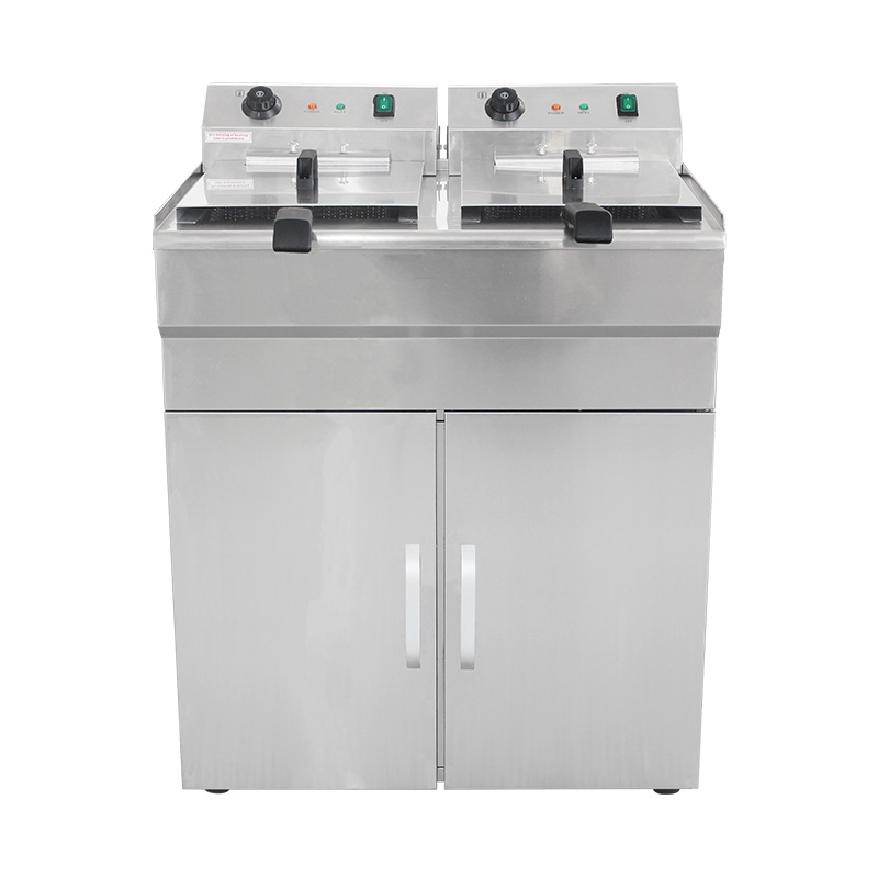 Fritadeira ereta comercial elétrica de aço inoxidável com armário