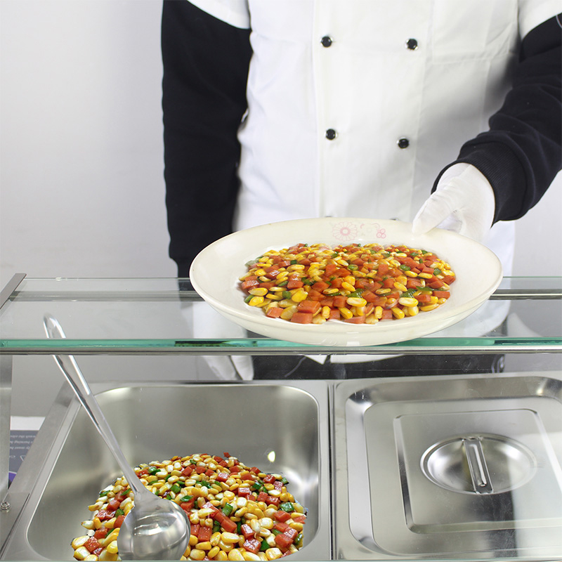 Máquina elétrica comercial de aço inoxidável de Bain Marie com protetor de vidro moderado do espirro
