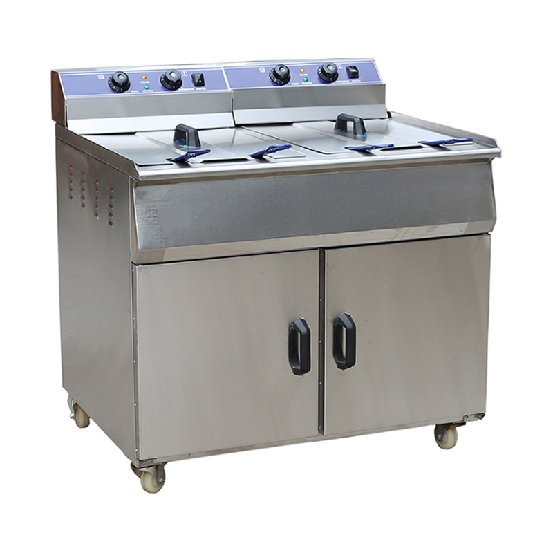 Fritadeira ereta comercial elétrica de aço inoxidável com armário