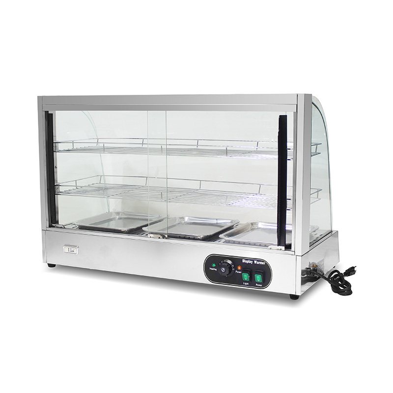 Máquina comercial de aço inoxidável do aquecedor da exposição do alimento do vidro do arco bonde da cozinha