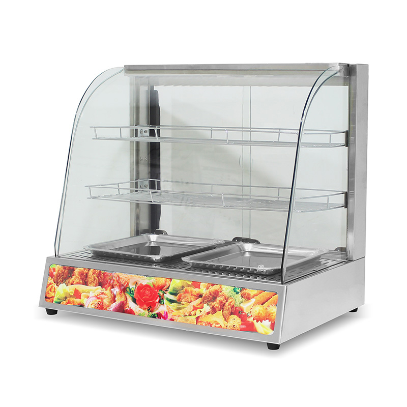 Máquina comercial de aço inoxidável do aquecedor da exposição do alimento do vidro do arco bonde da cozinha