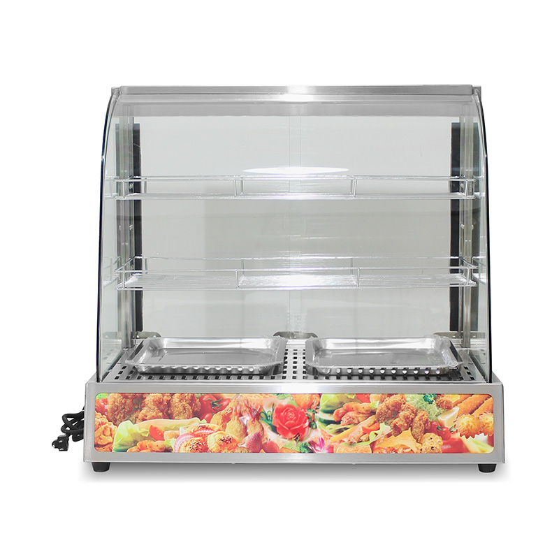 Máquina comercial de aço inoxidável do aquecedor da exposição do alimento do vidro do arco bonde da cozinha