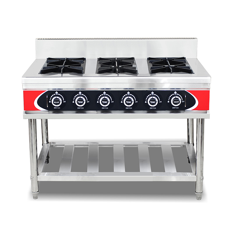 Máquina de fogão a gás natural/GLP para cozinha comercial de aço inoxidável