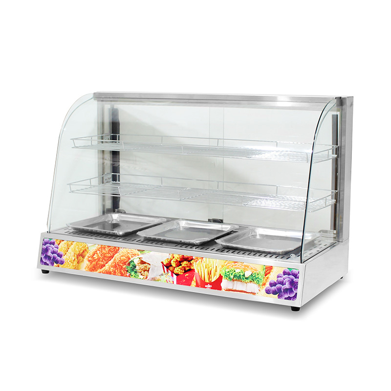 Máquina comercial de aço inoxidável do aquecedor da exposição do alimento do vidro do arco bonde da cozinha