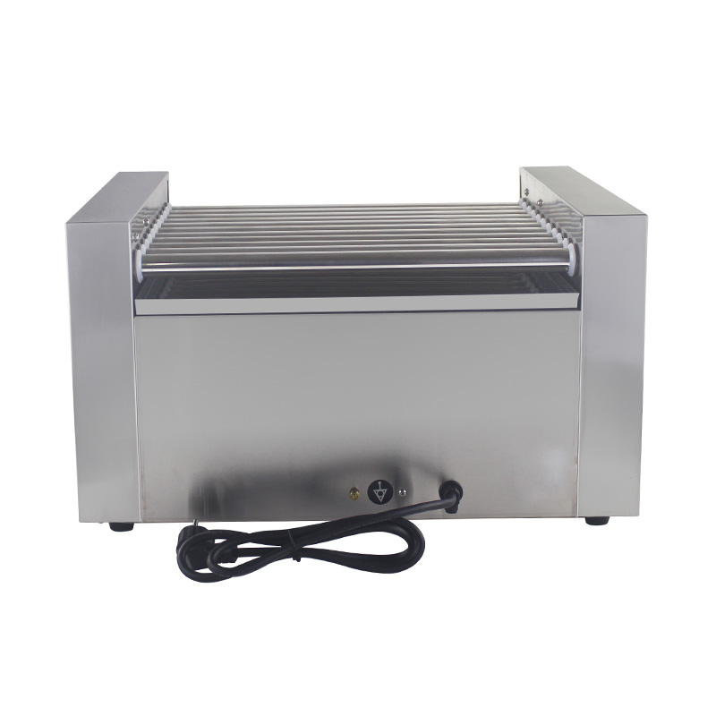Máquina elétrica para grelhar salsichas em aço inoxidável