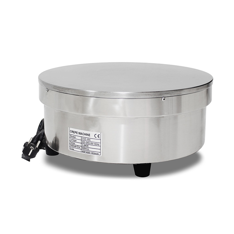 Máquina elétrica de fazer crepe revestida de teflon de aço inoxidável
